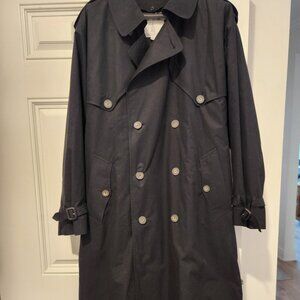 Men's London Fog Mid Length Double Breasted Black Coat